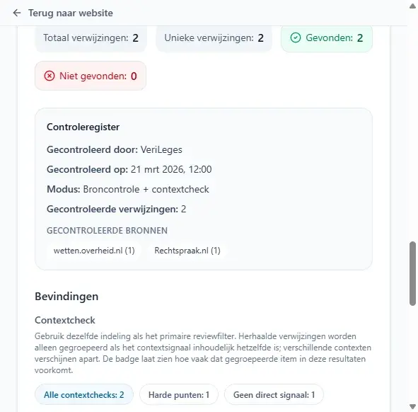 Stap 3 - Broncontrole binnen de verificatiescope